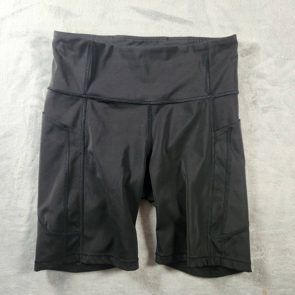 Athleta Ultimate Stash 7" Shorts Women's Size Small High Rise Pockets Black